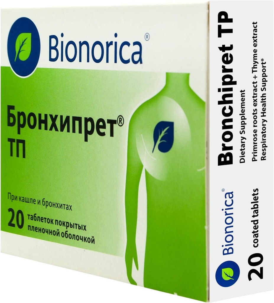 Bronchipret TP (s extraktmi z Primrose a tymiánu) pre podporu zdravia dýchacích ciest - 20 tabliet