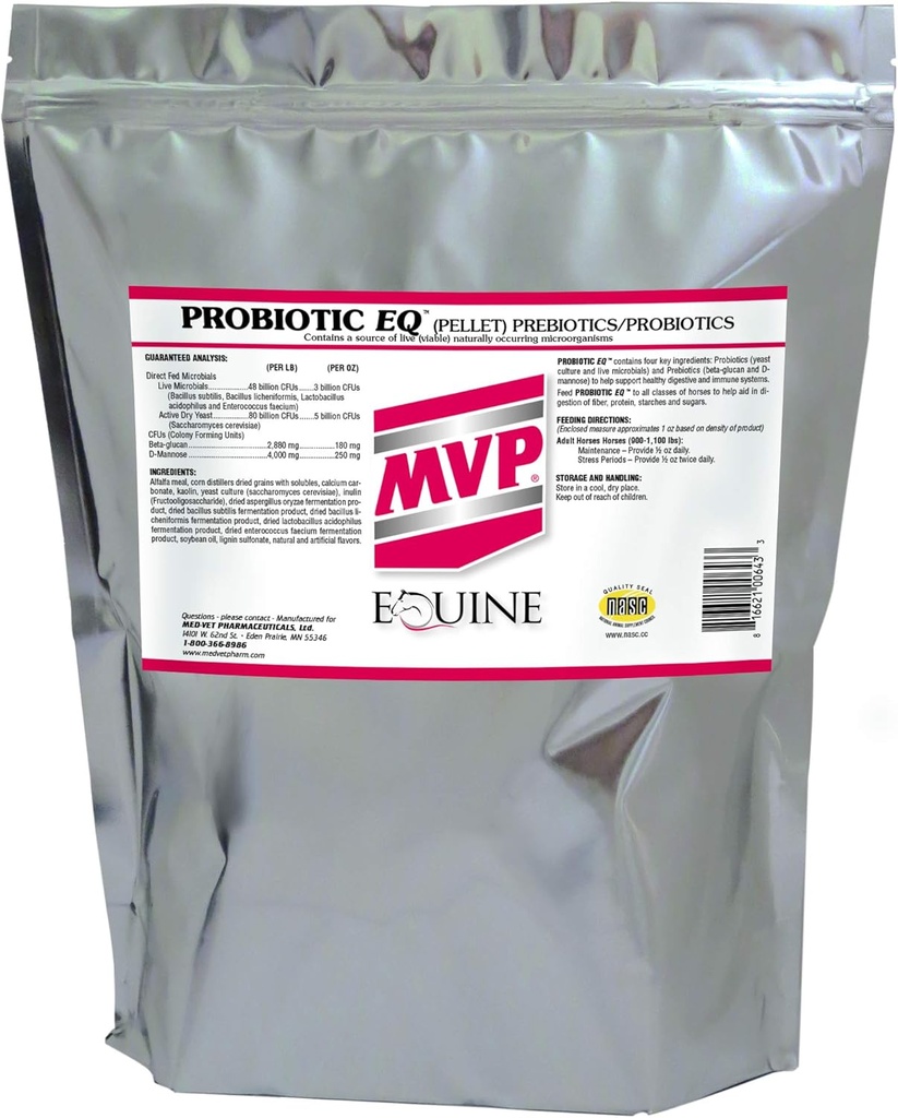 MVP Probiotické EQ (10lb) pre zdravé trávenie Tract a imunitné funkcie u koní