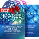 MAREE Eye Gels & Facial Masks Bundle - Pod očné gély pre opuchnuté oči a tmavé kruhy, List hydratačné masky - Marine Collagen & Hyaluronic acid, Green & Red Algae Extract - pre všetky typy pleti