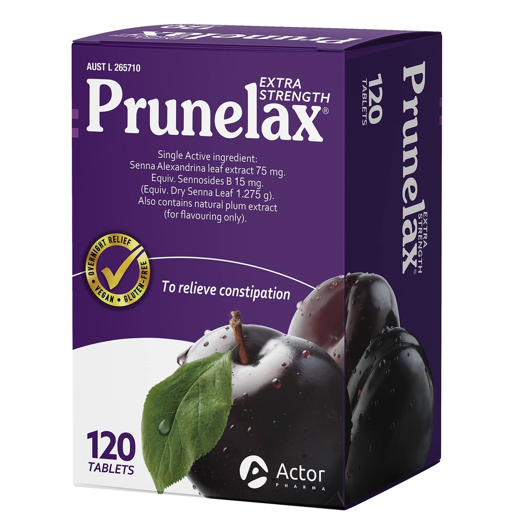 Prunlax Tablety - Extra sila Prírodné preháňadlo Doplnkové obsahujúce vysokú silu Senna pre Zápcha Relief a obnoviť normálne Bowel Motion- 120 Tablety