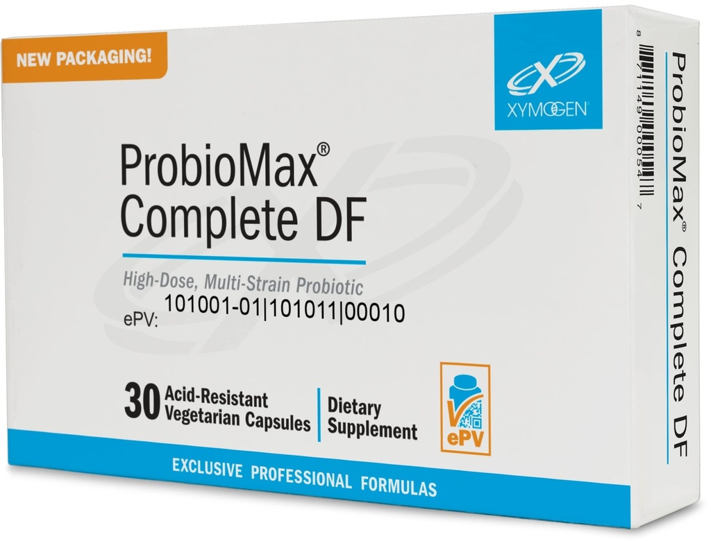 XYMOGEN ProbioMax Kompletné 45B - 45 miliárd CFU Probiotické doplnky - Vysoká dávka, Mliečne Probiotiká s Lactobacillus acidophilus - Predtým ProbioMax Kompletný DF (30 kapsúl)
