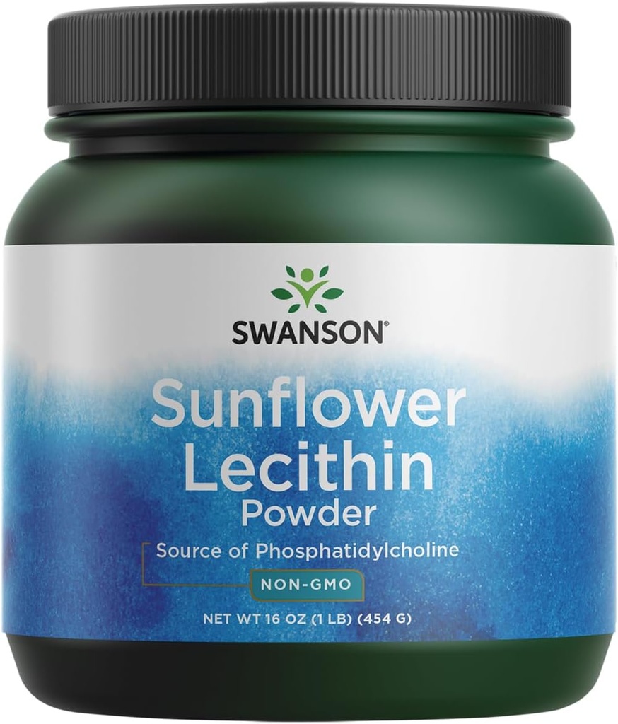 Swanson Slnečnica Lecithin Zdravie Nervový systém Podpora Non-GMO Soy-Free Vegetarián 16 oz (1lb) 454 Gram Powder