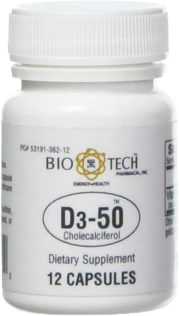 Bio-Tech Pharmacal Vitamín D3 (D3-50 50k IU, počet 12)