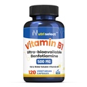 Vitamín B1 500MG, 120 kapsúl, non- GMO, Vegan, bez lepidla, Benfotiamín
