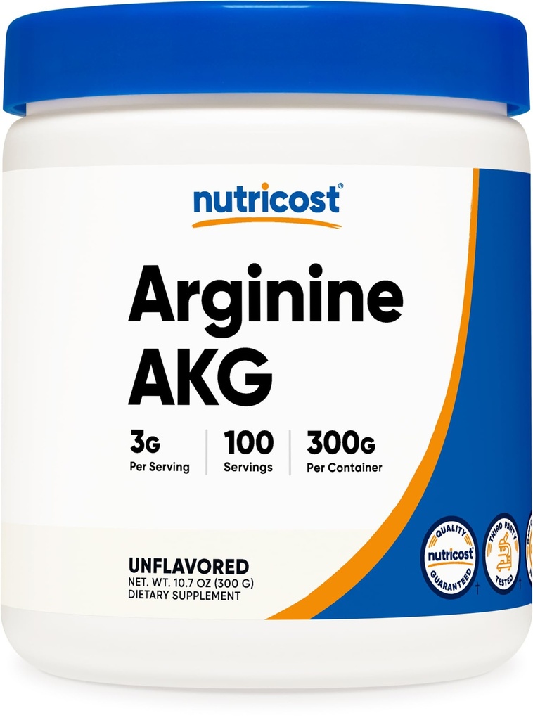 Nutricost Arginin AKG Powder 300 Grams (AAKG) - 3G Per Serving & 100 Servings - Pure Arginine Alpha Ketoglutarate