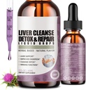 2 balenie Pečeň Cleanse Detox & Repair Liquid Drops with Milk Thitle, Artičoky Extract, Liver Supplement for Liver Cleans & Detox, Antioxidant, Tráviaca podpora,Vegan - 4 Fl Oz