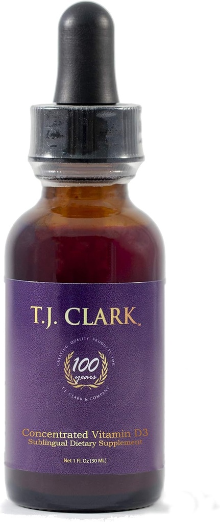 Tekutý vitamín D3 125mcg / 5 000 IU, 1 fl. oz. Koncentrovaný Sublingválny Dietary Supplement, TJ Clark, sklo kvapkadlo