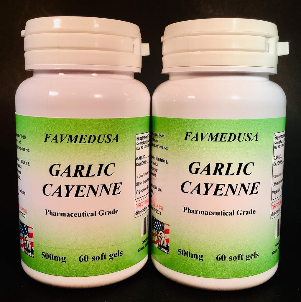Cesnak Cayenne, Made in USA - 120 (2x60) softgels