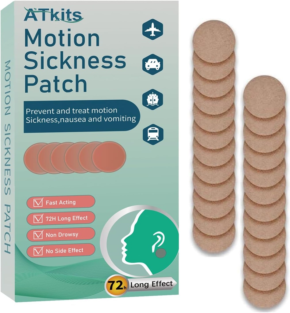 40PCS Motion Disease Patches, Anti Nauzea Sea Disease Patch for Cruise, Žiadne vedľajšie účinky na auto a loď Rides, Lode, Plavba a lietadlo a iné formy dopravy - pre dospelých a deti (40PCS)