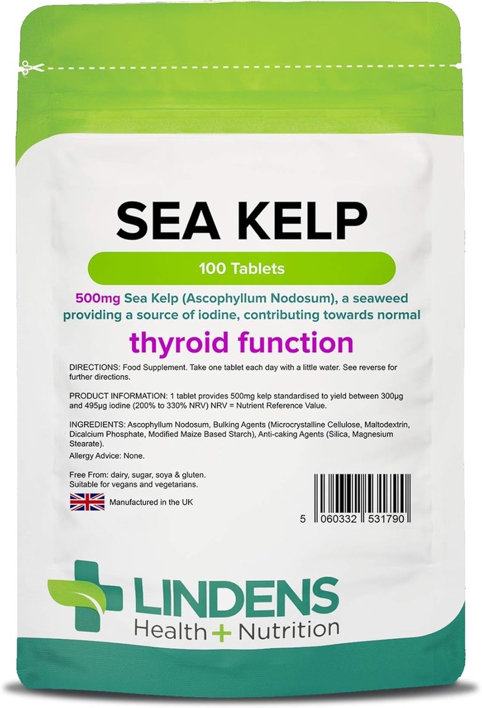 Lindens Kelp tablety 100 x 500 mg High Potency 1- a- Day