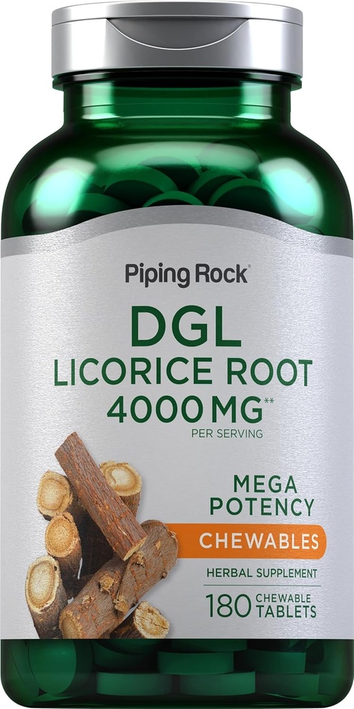 Piping Rock DGL Licorice Chewable Tablety 4000mg 