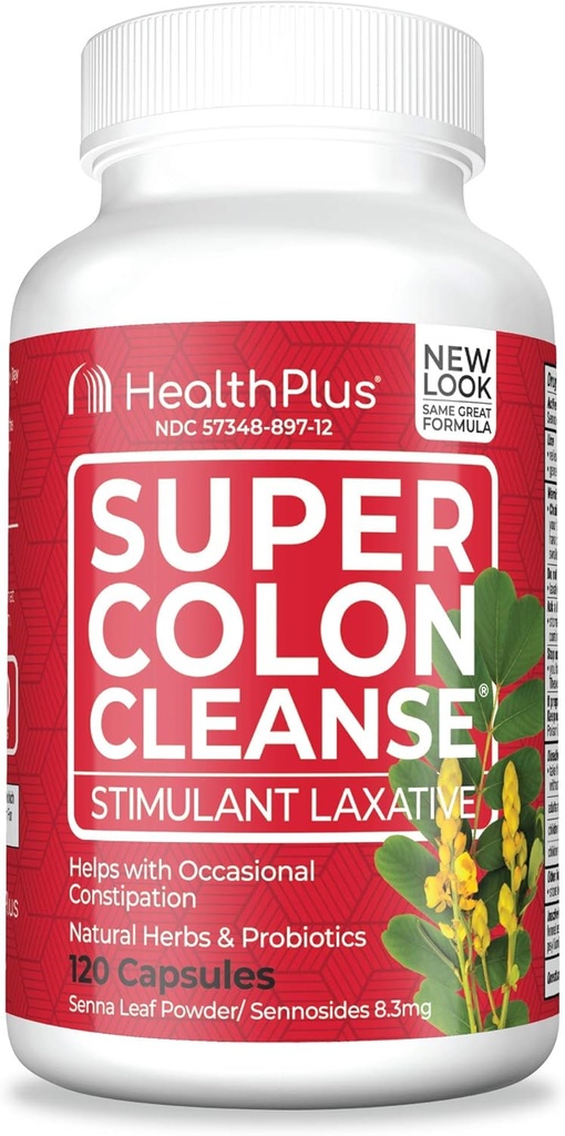 Zdravie Plus Super Colon Očistiť Laxatíva, 530 Milligrams, 120 Počet (Pack of 1)