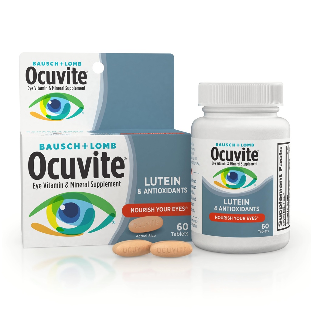 Očné vitamíny a minerály, luteín a antioxidant Vitamíny A, C a E, zinok pre zdravie a podporu očí, vitamíny pre oči, 60 tabliet