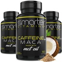 (3 balenia) Inteligentnejšie energetické tablety, 200 mg kofeínu a kokosu MCT Olej s Maca Root, 150 Liquid Softgels