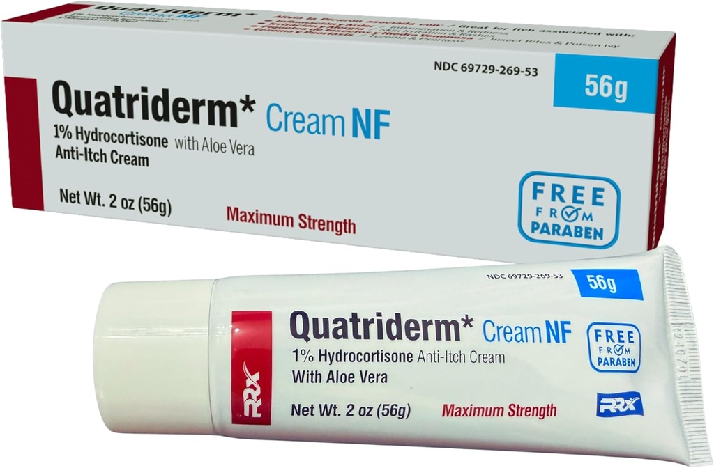 NF Extra sila 1% Hydrokortizón, s Aloe Vera, Paraben-free, Anti-svrbenie krém, kožné vyrážky, používané pre rôzne kožné podmienky - obsahuje 2 oz Tuba