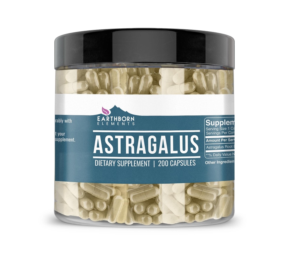 Pozemné prvky Astragalus Extract 200 Kapsule, čisté a nezriedené, žiadne doplnkové látky