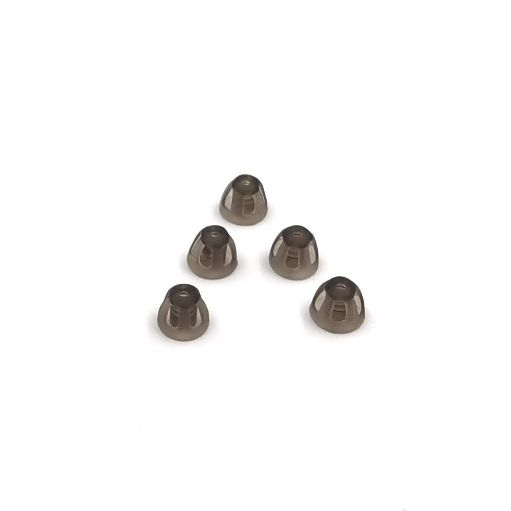 Sluchová pomôcka Domes Smoky Gray Tipy na ušné kusy Pohodlné pre otvorené Fit BTE zosilňovač zvuku PSAP Kit neviditeľný, okrem RIC 5mm (S * 5)
