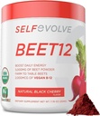 Repa koreňový prášok Organické 5000 mg s vitamínom B12 (metylkobalamín) a stopové minerály v prírodnej čiernej Cherry chuť, 0g Pridané cukor 