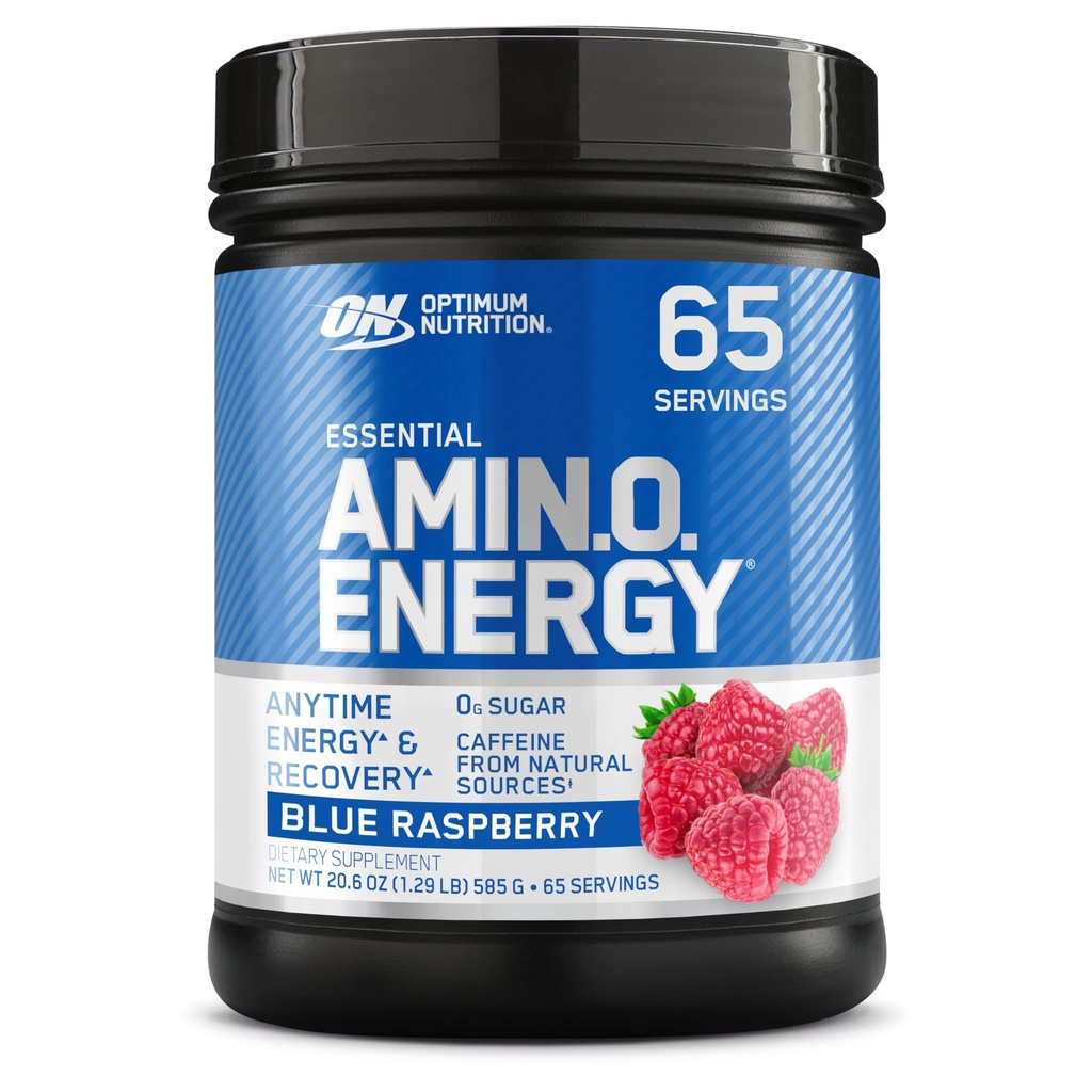 Optimálna výživa Amino Energy - Pre cvičenie so zeleným čajom, BCAA, Aminokyseliny, Keto Friendly, Zelená káva extrakt, Energetický prášok - Modrá malina, 65 Slúži (Packaging May Vary)
