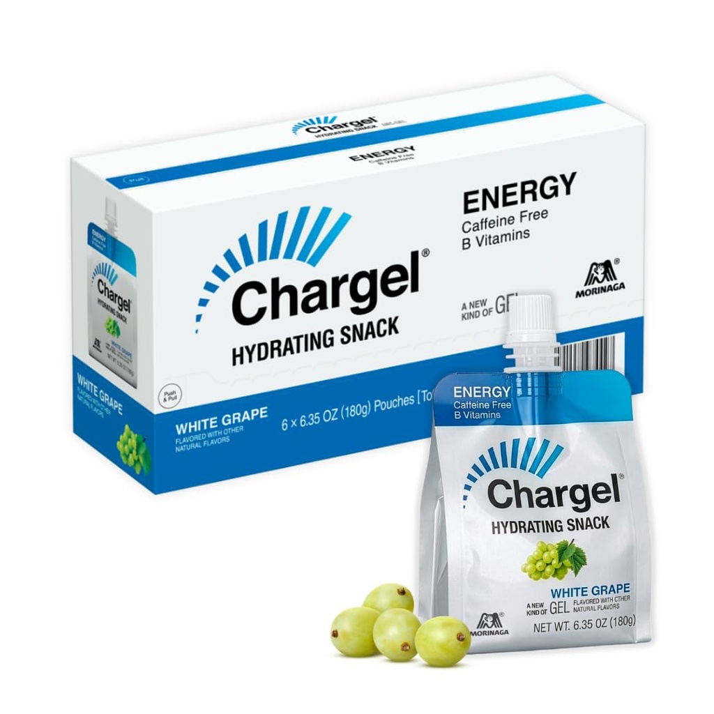 Charbil White Grape, Caffeine-Free Instant Energy Gél Beh, Cyklistika, cvičenie, Pešia turistika Essentials for Women & Muži, Darčeky pre bežcov - Karbové vitamíny, Gluten Free - balenie 6 gélov - 6.35oz Každý
