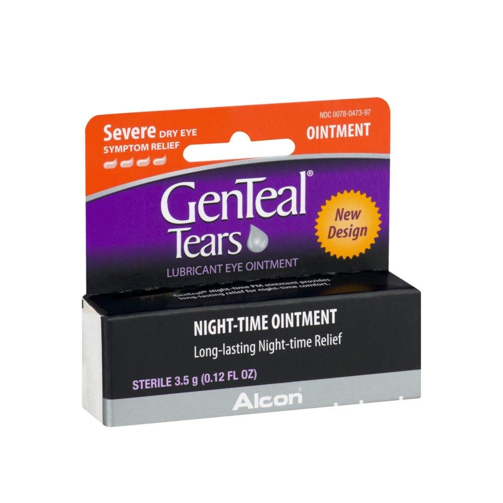 Genteal Pm Suché očné Relief Ťažká nočná masť .12 fl oz (4 balenia)