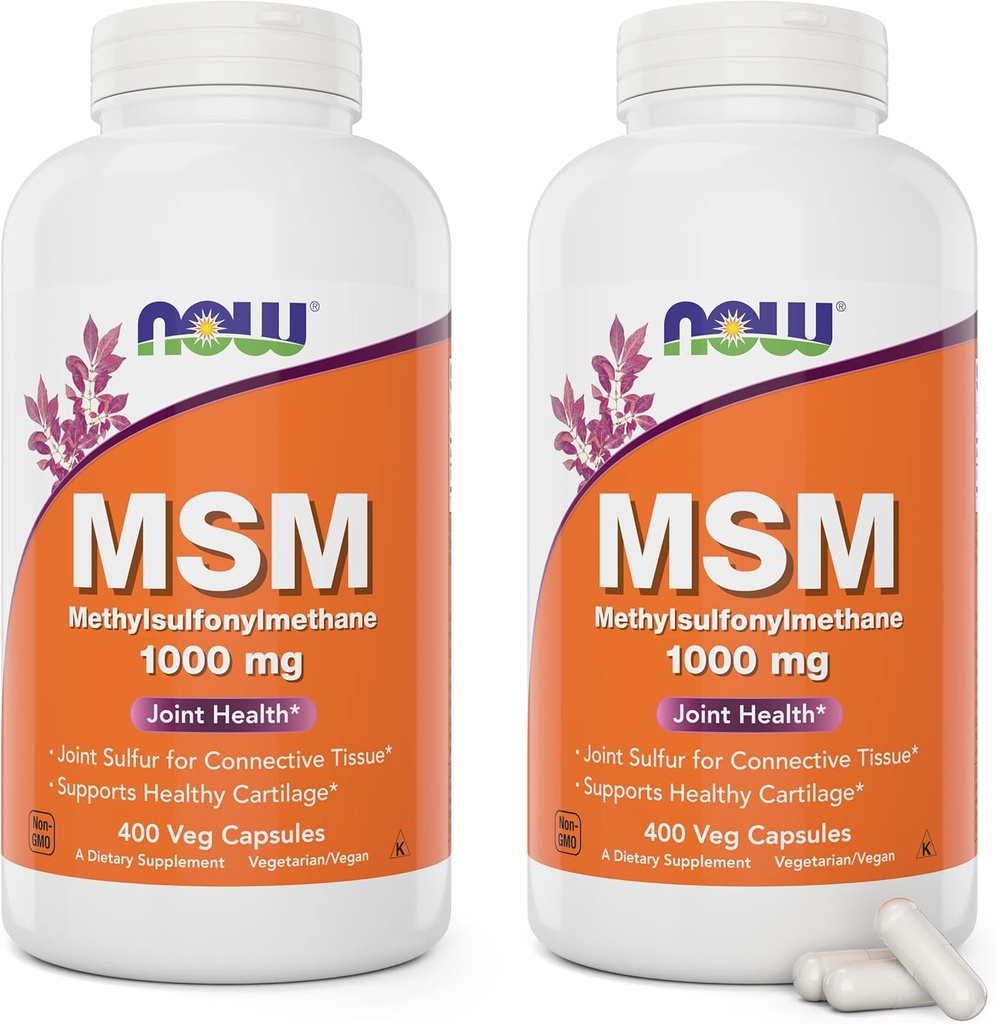 Teraz MSM 1000mg, 400 Veg Kapsule (Pack of 2) Metyl-Sulphonyl-Metán, Made in USA, Sulfur Supplement, Non-GMO, Vegan / Vegetariánska priateľsky