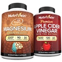 Nutrivein Premium Apple Cider Ocogar Kapsule & Magnézium L-Hreonate Bundle: High-Absorption Magnézium Threonate Supplement and Apple Cider Ocogar Supplements for Brain, Gut, & Celkové dobre Being