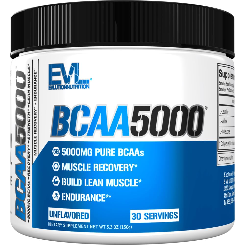 Evolúcia EVL BCAA Aminokyseliny prášok - BCAA Powder Post Cvičenie Recovery Nápoje a tim zadarmo pred tréningom energie - 5g Rozvetvený reťazec Aminokyseliny doplnok pre mužov - Nechutné