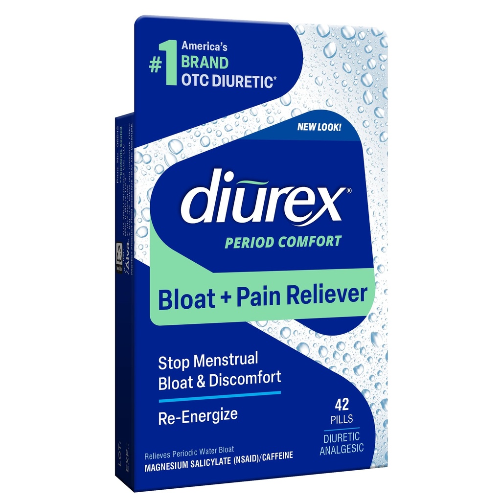 Diurex vodné pilulky + úľava od bolesti - Reliéve voda Bloat, Kŕče, a únava - 42 Počet