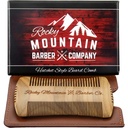 Beard Comb - Sandalwood Natural Hatchet štýl pre vlasy - Anti-statické & No Snag, ručne široký a jemný zubný kefka najlepšie pre brada a fúzy s nosením puzdro