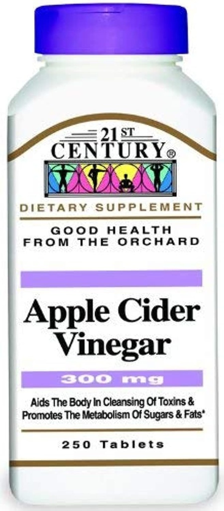 21st Century Apple Cider Vinegar 300mg Tablets, 250 count (Pack of 2)