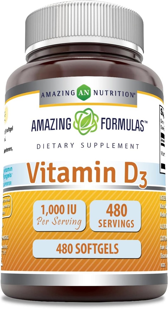 Amazing Formules Vitamín D3 Supplement 1000 IU 