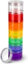 7 Day Medicine Organizátor pilulky - Stackable pilulky Box - Vhodné pre malé tablety a vitamínové doplnky, Udržujte svoju každodennú medicínu organizovaný na jednom mieste - stredné - dúha