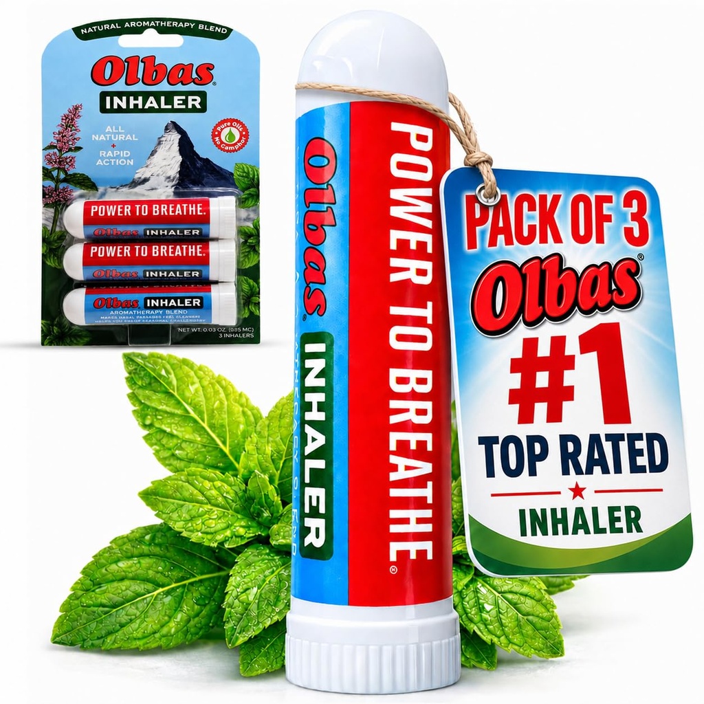 Olbas Nosálna úľava Inhalátor Aromaterapia/Aromatic Inhaler, 0,01 Oz, 3-Pack