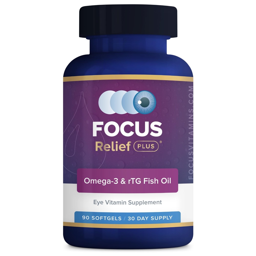 Zaostrenie Relief Plus suché očné Formula (90 ct. 30 deň dodávky) Suché oko Omega 3 doplnok - Suchý očný Relief Supplement - Omega 3 Rybí olej pre suché oko