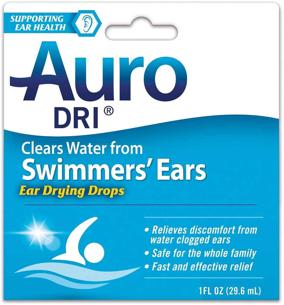 Špeciálne balenie 5 Del Pharmaceuticals Auro-Dri Pomoc pre vodu na sušenie uší 1 fl oz (29,6 ml)