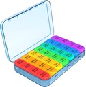 Daviky pilulky Organizátor, Daily Pill Box 7 deň, Týždenné pilulky Organizátor 4 časy denne, veľké cestovné pilulky prípad s 28 oddelením držať medicínu, vitamín a doplnok (modrá)