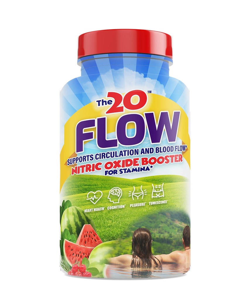 The20: Flow - Nitric Oxide Supplement - 60 Kapsule - L-Citrulín z organického melónu, organický špenát, a organické Acerola čerešne - pre srdce, mozog, a celkové zdravie - bez lepidla