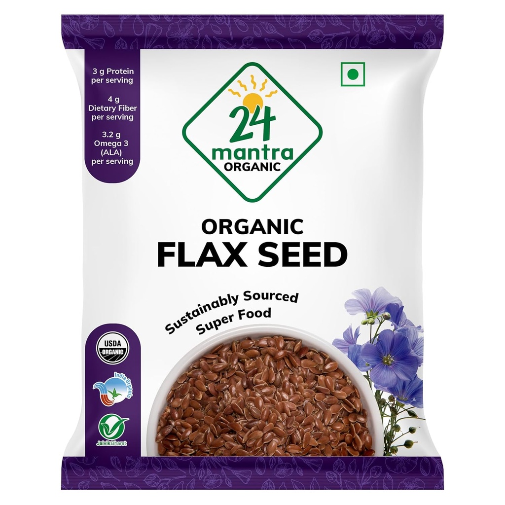 24 Mantra Organic ľanové semená USDA Certified Organic EU Certified Organic Pesticides Free Cultural Free Sodium Free - balenie po 1
