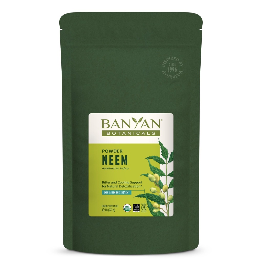 Banyan Botanicals Neem Powder - Organic Azadirachta Indica - Čistenie Ayurvedic Herb pre zdravú pokožku a krv* 