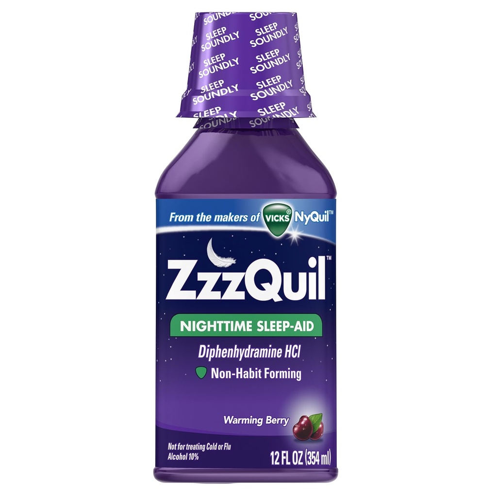 ZzzQuil Nočný spánok-Aid kvapaliny otepľovanie Berry chuť 12 Fl Oz