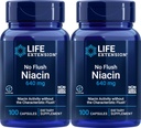 Life Extension No Flush Niacin 640 mg, 100 kapsúl (Pack of 2)