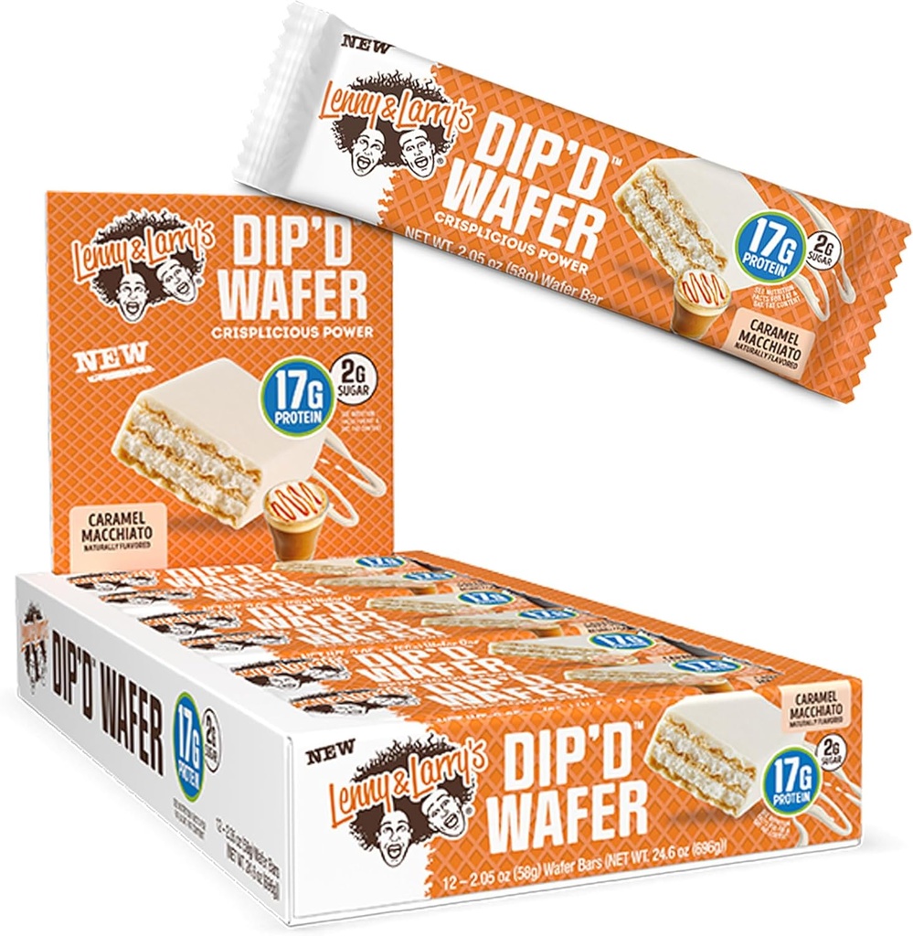 Lenny a Larry sú BOSS! Imunity BarTM, Caramel Macchiato, 17g Dairy & Plant Protein, Probiotiká, Box 12