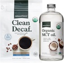 Organic Force Clean Decaf Coffee + Organic MCT Oil Bundle 100% Pure Coconut MCTs & Mold & Mycotoxín Free Coffee 
