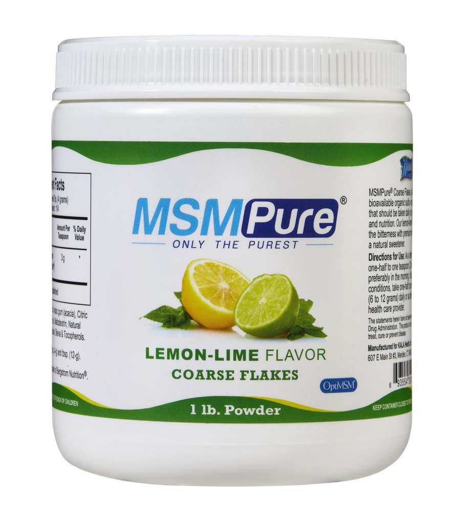 KALA ZDRAVIE MSMPure Citrónová vápno Ochutené Coarse MSM Powder Flakes 