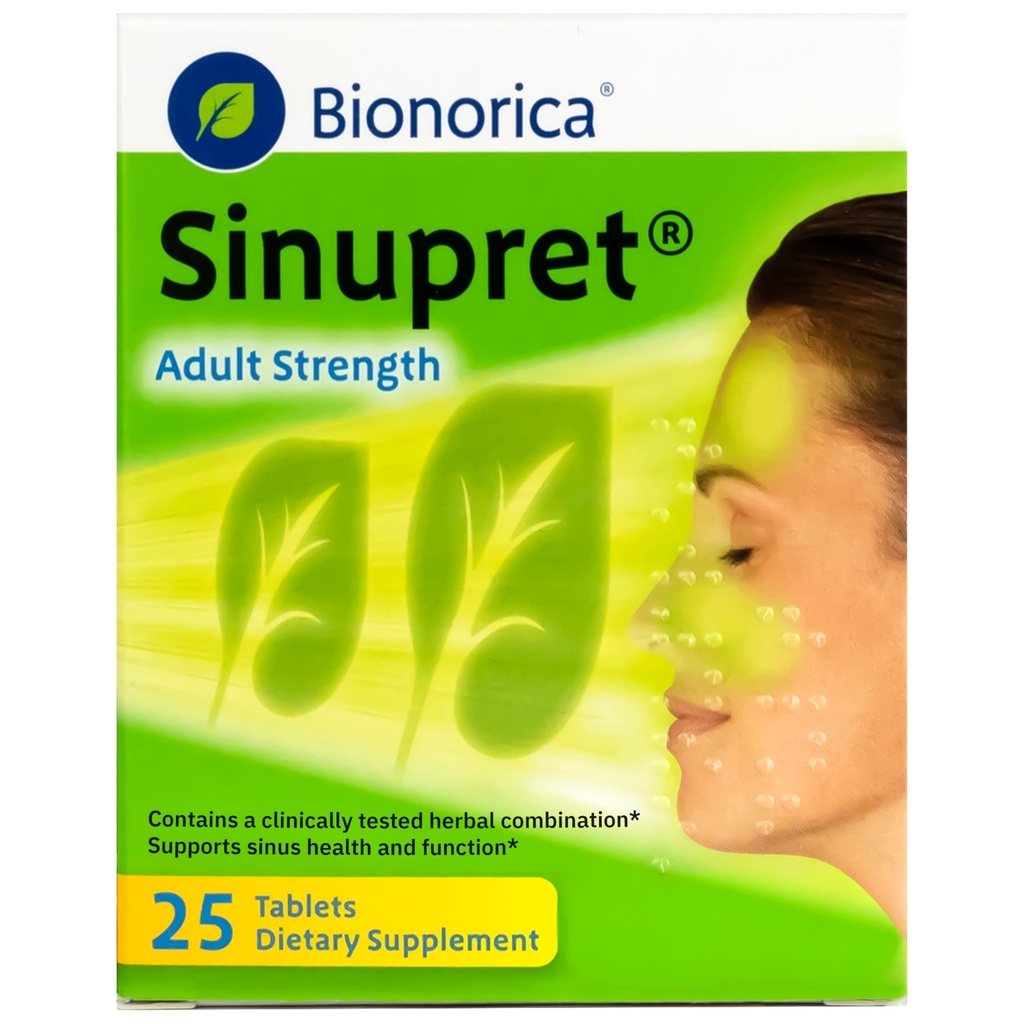 Bionorica Sinupret Dospelý sila Sinus - Immune Suplement - All Natural - bylinné nosné passage & Imunity Boost - 25 tabliet