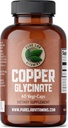 Pure Lab Vitamíny meď glycinát Minerálny doplnok -1 mg - 60 Vegan Caps Essential for Collagen Production, Supports Immune System & Red Blood Cell formation - Gluten Free Made in Canada
