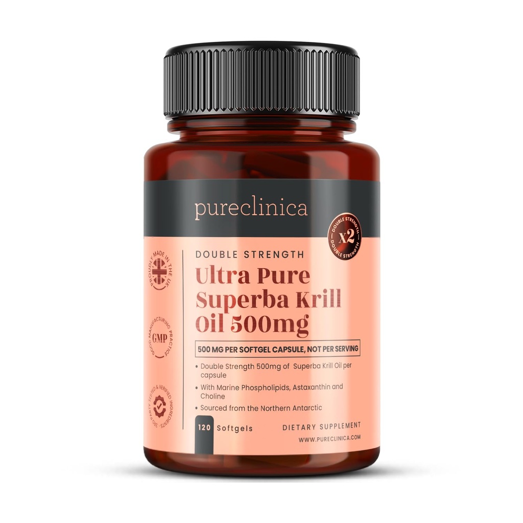 Ultra Pure Superba Krill Oil 500mg x 120 Kapsule - Zdroj: Neznečistené vody Antarktídy poskytuje bohatú zásobu astaxantínu, Omega 3 a vitamín D