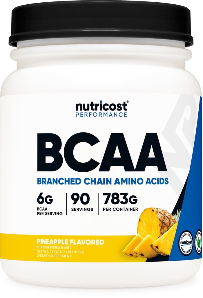 Nutricost BCAA Powder (Pineapple, 90 Servings) - Optimálny pomer 2:1:1