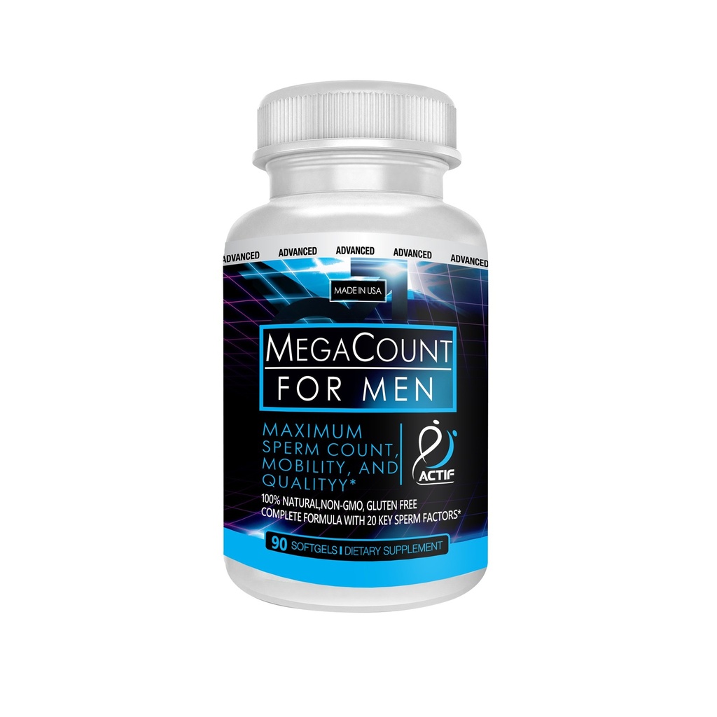 ACTIF MegaCount pre mužov - Maximálna podpora plodnosti a Sperm Count Booster, klinicky preukázané, že zlepšenie spermie a pohyblivosť - non-GMO, Made in USA, 90 Count